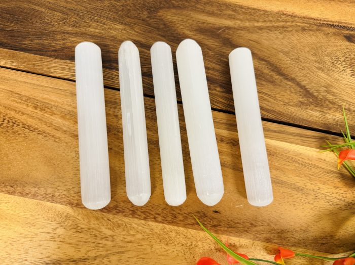 Selenite Massage Wand | Crystal Healing Wand | Soothing & Calming Massage | Spa Massage Wand | Stress Reliever | Healing Tool | 6 inch