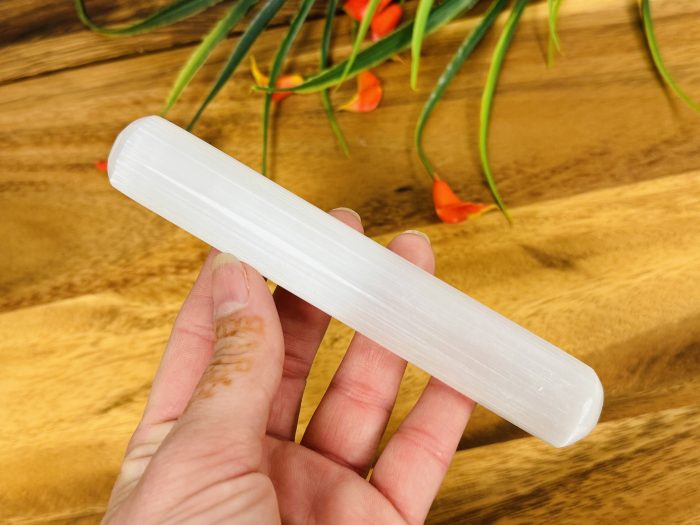 Selenite Massage Wand | Crystal Healing Wand | Soothing & Calming Massage | Spa Massage Wand | Stress Reliever | Healing Tool | 6 inch