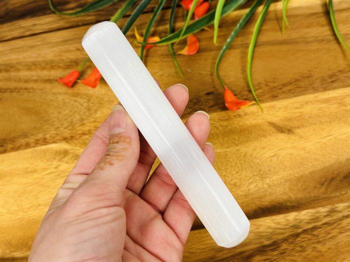 Selenite Massage Wand | Crystal Healing Wand | Soothing & Calming Massage | Spa Massage Wand | Stress Reliever | Healing Tool | 6 inch