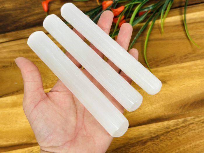 Selenite Massage Wand | Crystal Healing Wand | Soothing & Calming Massage | Spa Massage Wand | Stress Reliever | Healing Tool | 6 inch