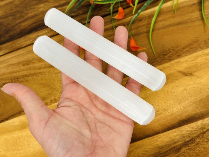 Selenite Massage Wand | Crystal Healing Wand | Soothing & Calming Massage | Spa Massage Wand | Stress Reliever | Healing Tool | 6 inch