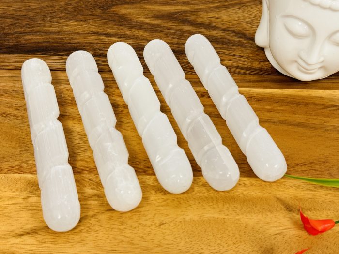 Selenite Twisted Massage Wand | Crystal Healing Wand | Soothing & Calming Massage | Healing Tool | Stress Reliever | Pain Reliever