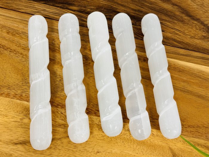 Selenite Twisted Massage Wand | Crystal Healing Wand | Soothing & Calming Massage | Healing Tool | Stress Reliever | Pain Reliever