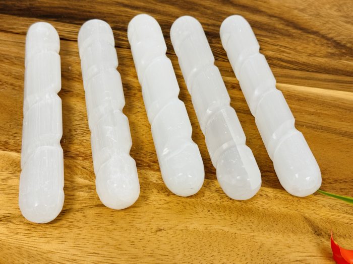 Selenite Twisted Massage Wand | Crystal Healing Wand | Soothing & Calming Massage | Healing Tool | Stress Reliever | Pain Reliever