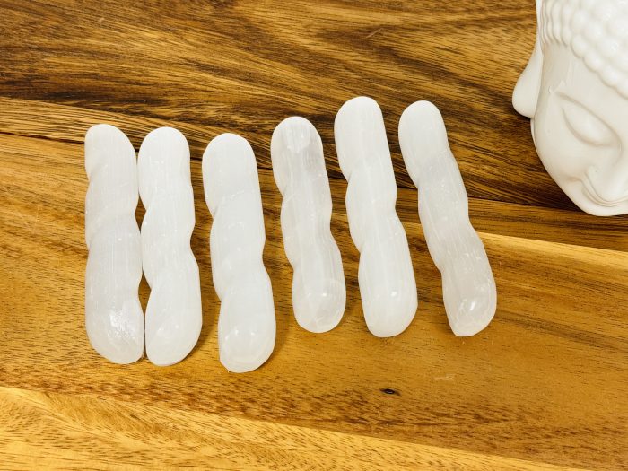 Selenite Twisted Massage Wand | Crystal Healing Wand | Soothing & Calming Massage | Healing Tool | Stress Reliever | Pain Reliever