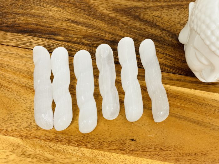 Selenite Twisted Massage Wand | Crystal Healing Wand | Soothing & Calming Massage | Healing Tool | Stress Reliever | Pain Reliever