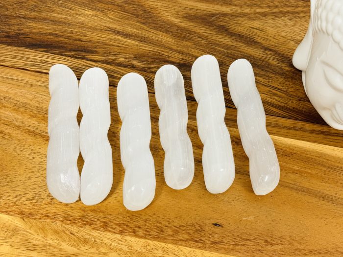 Selenite Twisted Massage Wand | Crystal Healing Wand | Soothing & Calming Massage | Healing Tool | Stress Reliever | Pain Reliever