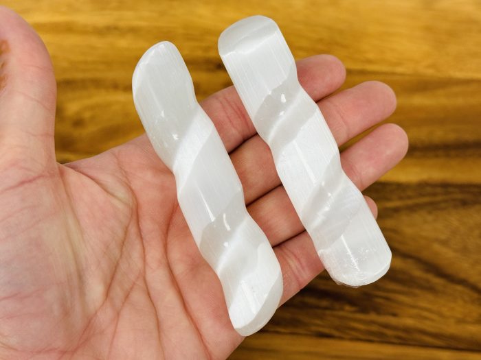 Selenite Twisted Massage Wand | Crystal Healing Wand | Soothing & Calming Massage | Healing Tool | Stress Reliever | Pain Reliever