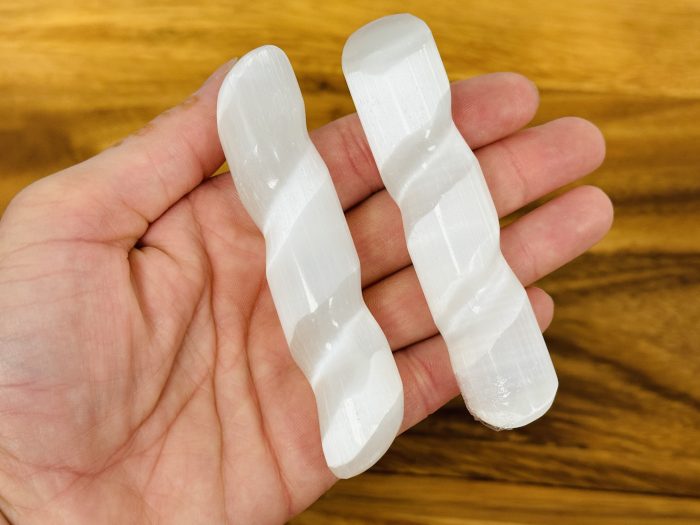 Selenite Twisted Massage Wand | Crystal Healing Wand | Soothing & Calming Massage | Healing Tool | Stress Reliever | Pain Reliever