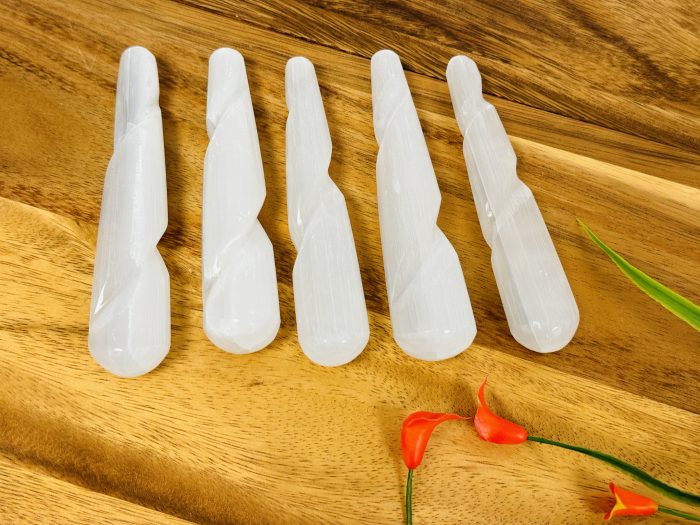 Polished Selenite Massage Wand | Soothing & Calming Massage Therapy | Spa Massage wand | Stress Reliever | Pain Reliever | Reiki | 5 inch