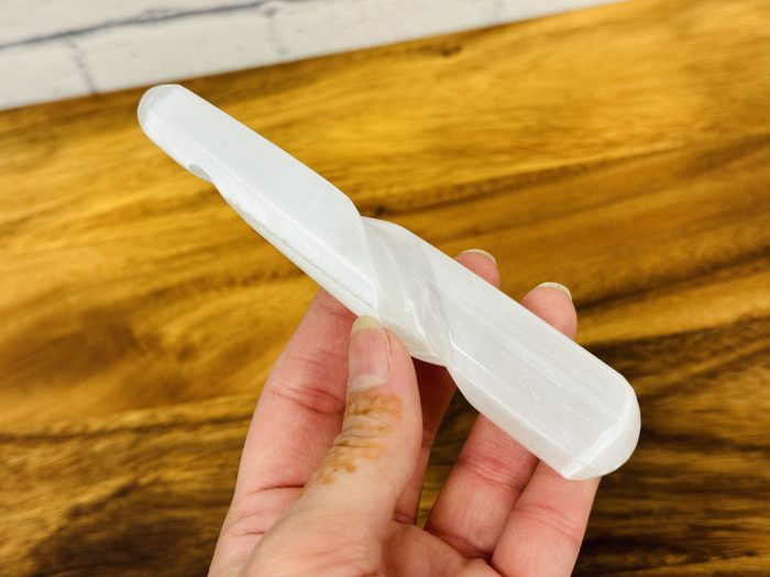 Polished Selenite Massage Wand | Soothing & Calming Massage Therapy | Spa Massage wand | Stress Reliever | Pain Reliever | Reiki | 5 inch