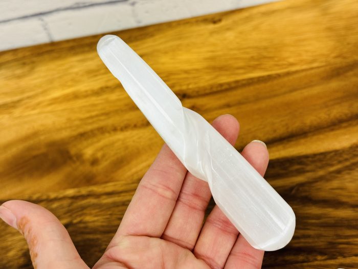 Polished Selenite Massage Wand | Soothing & Calming Massage Therapy | Spa Massage wand | Stress Reliever | Pain Reliever | Reiki | 5 inch