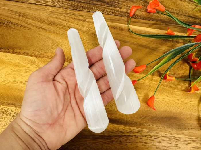 Polished Selenite Massage Wand | Soothing & Calming Massage Therapy | Spa Massage wand | Stress Reliever | Pain Reliever | Reiki | 5 inch