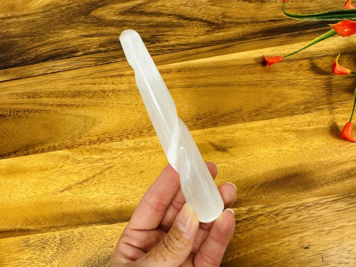 Polished Selenite Massage Wand | Soothing & Calming Massage Therapy | Spa Massage wand | Stress Reliever | Pain Reliever | Reiki | 5 inch