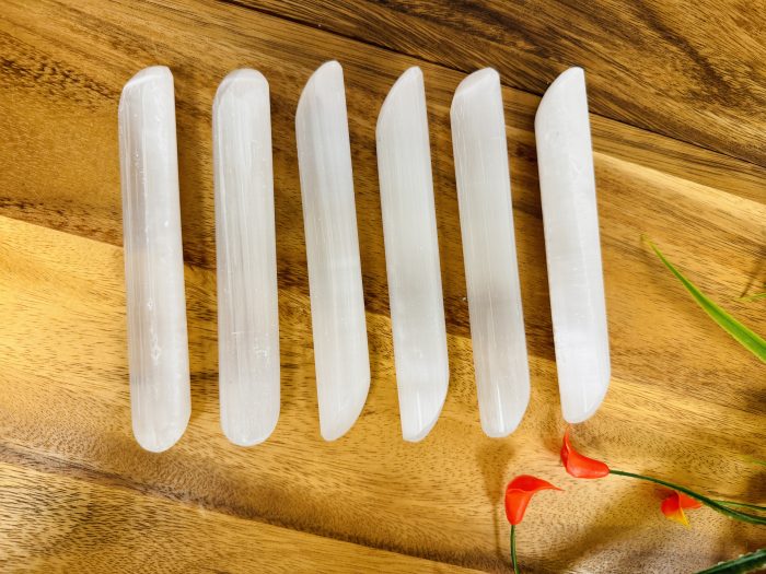 Selenite Massage Wand | Crystal Healing Wand | Soothing & Calming Massage | Spa Massage Wand | Stress Reliever | Healing Tool | 6 inch