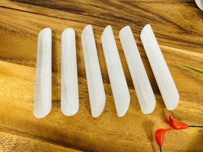 Selenite Massage Wand | Crystal Healing Wand | Soothing & Calming Massage | Spa Massage Wand | Stress Reliever | Healing Tool | 6 inch