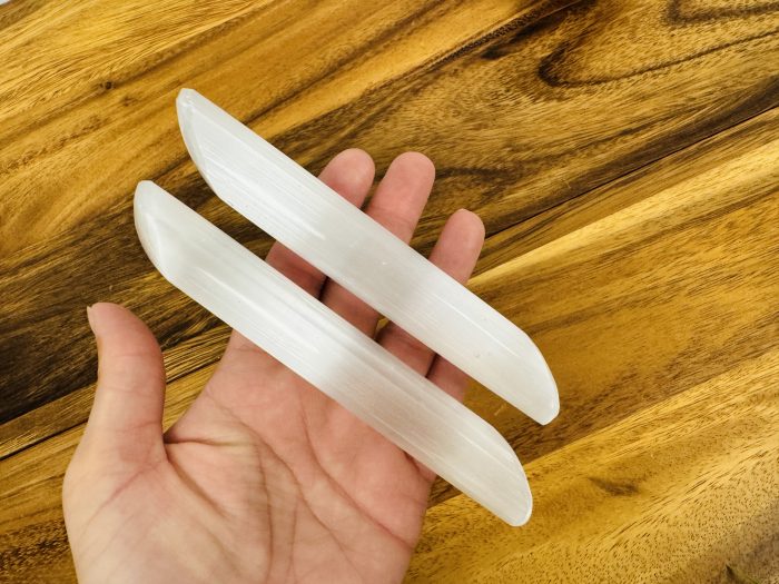 Selenite Massage Wand | Crystal Healing Wand | Soothing & Calming Massage | Spa Massage Wand | Stress Reliever | Healing Tool | 6 inch