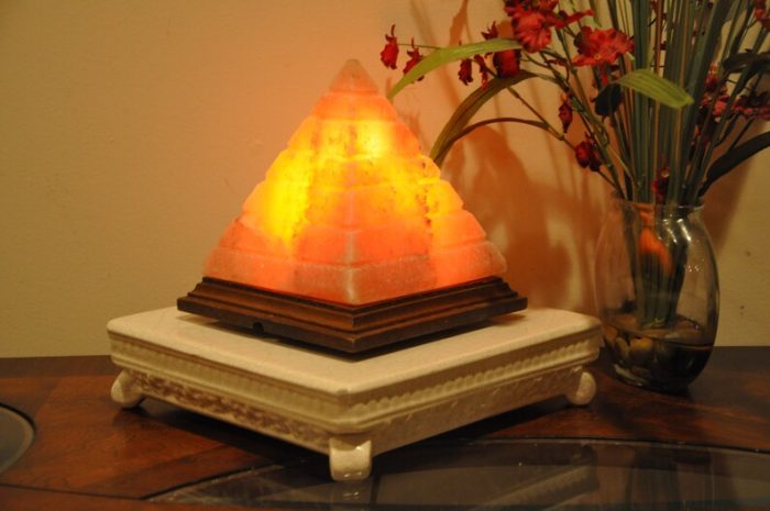 Pink Salt Step Pyramid Lamp