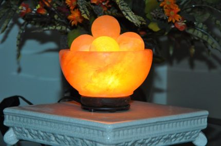 Himalayan Pink Salt Lamp Bowl with 5 Massage balls