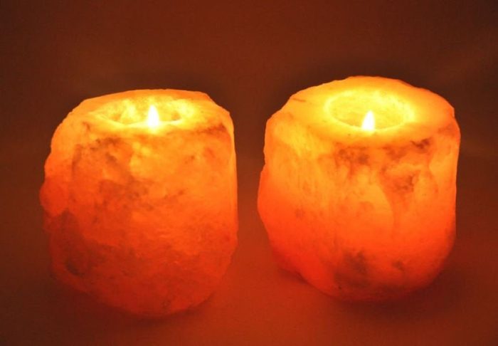 Himalayan Pink Salt Natural Shape Tealight Candle Holders | Authentic Salt Ionizer | Home Decor | Soothing and Calming Effects | 3" X 3.5"