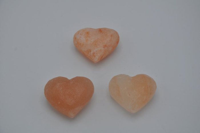 Set of 3 Himalayan Pink Salt Heart Shape Massage Stone | Therapy Stone | Natural Healing | Safe for Skin | Stress Reliever