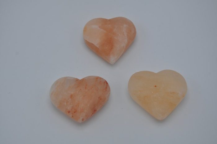 Set of 3 Himalayan Pink Salt Heart Shape Massage Stone | Therapy Stone | Natural Healing | Safe for Skin | Stress Reliever