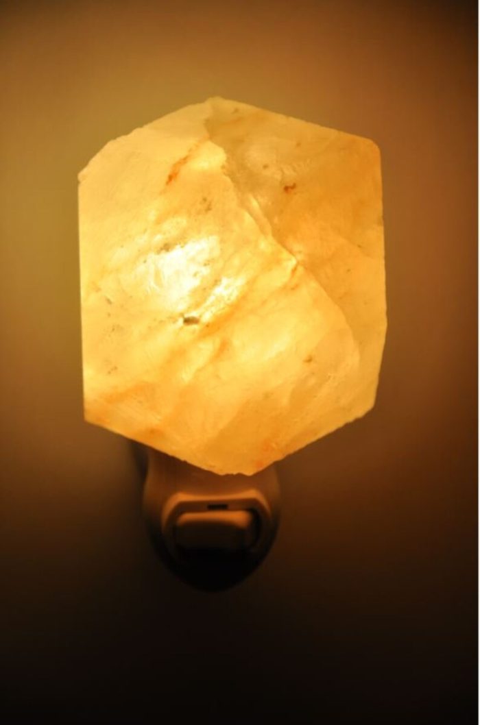 Himalayan Pink Salt Diamond Shape Night Light | Wall Lamp | Air Purifying | Plug In Night Light | On & Off Switch | Better Sleep