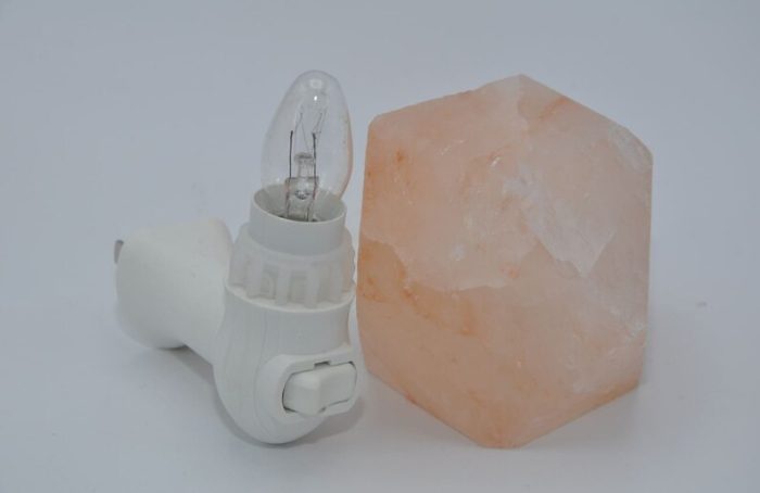 Himalayan Pink Salt Diamond Shape Night Light | Wall Lamp | Air Purifying | Plug In Night Light | On & Off Switch | Better Sleep