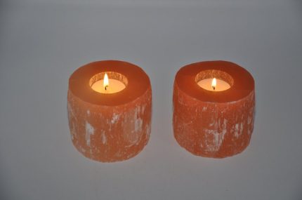 Orange Selenite Tealight Candle Holder