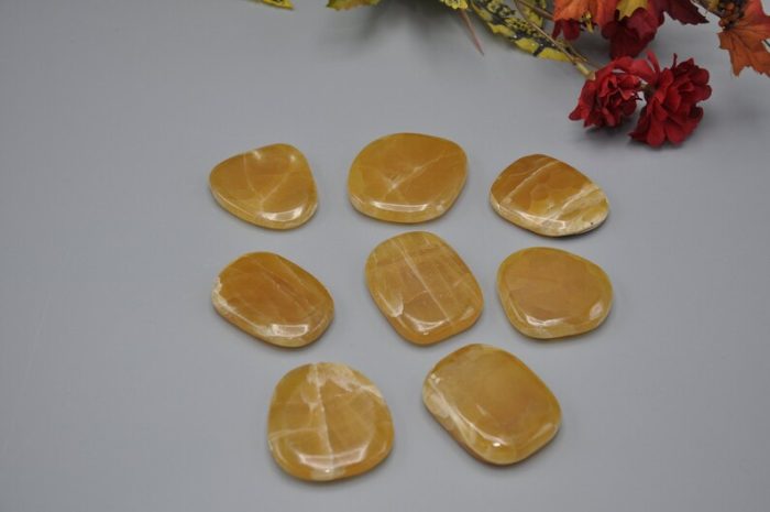 Citrine Calcite Smooth Stone | Honey Calcite Smooth Stone | Palm Stone | Massage Stone | Healing Crystals | Metaphysical | Stress Reliever