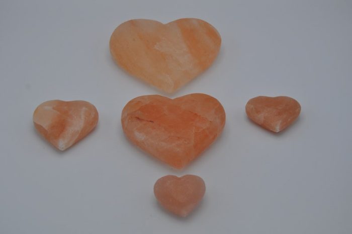 Set of 3 Himalayan Pink Salt Heart Shape Massage Stone | Therapy Stone | Natural Healing | Safe for Skin | Stress Reliever