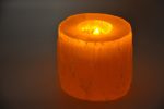 Orange Selenite Tealight Candle Holder | Authentic and Handmade | Beautiful Decor