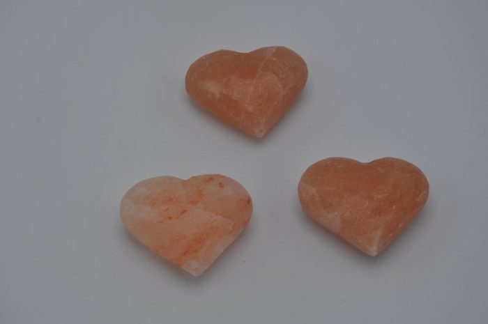 Set of 3 Himalayan Pink Salt Heart Shape Massage Stone | Therapy Stone | Natural Healing | Safe for Skin | Stress Reliever