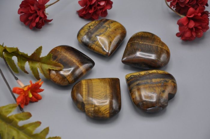 Tigers Eye Crystal Heart | Tiger Eye Crystal Stone | Tiger Eye Hand Carved Stone | Good Luck Charm Stone | Stone of Protection