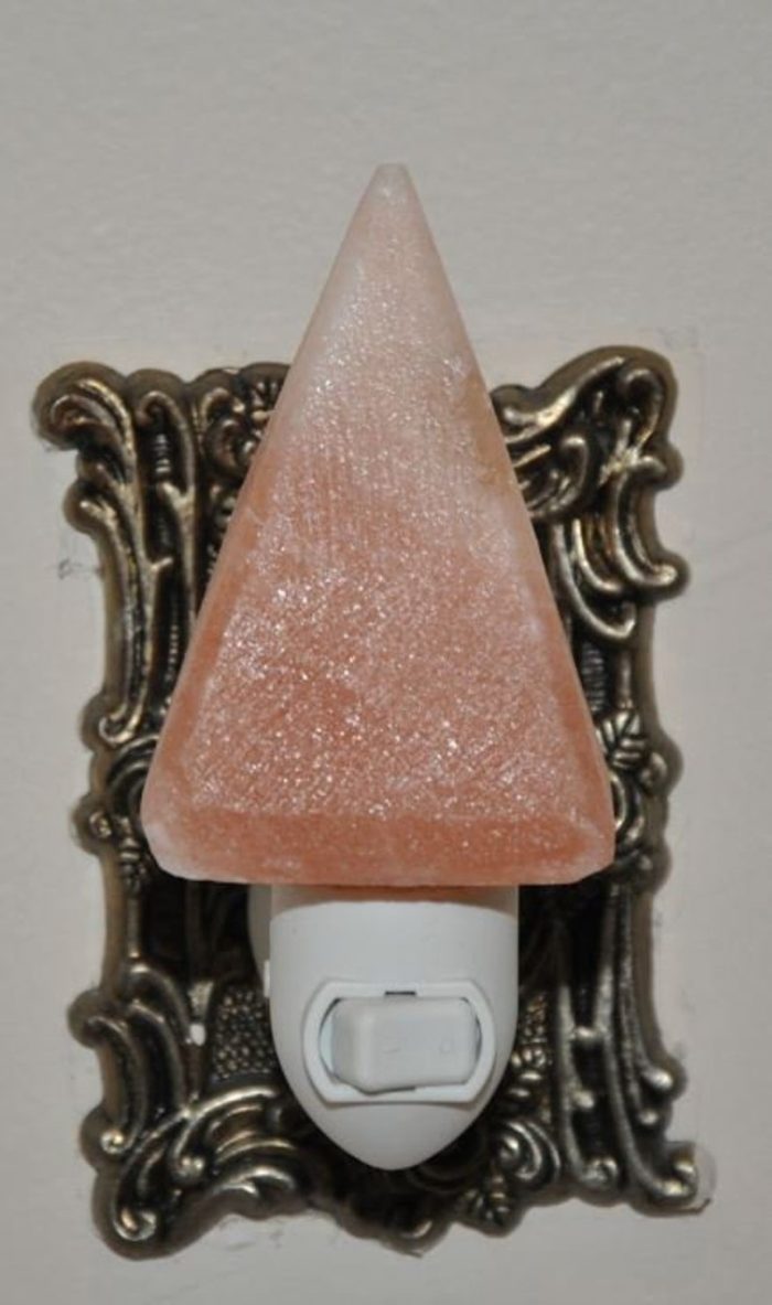 Himalayan Pink Salt Pyramid Shape Night Light | Hand Carved Wall Lamp | Air Purifying Night light | Plug In Night Light | On & Off Switch