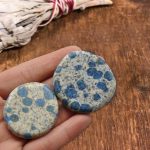 K2 Jasper Smooth Stone | Granite Azurite Smooth Stone | Handmade Palm Stone | Healing Crystals | Meditation | Reiki | Massage Stone
