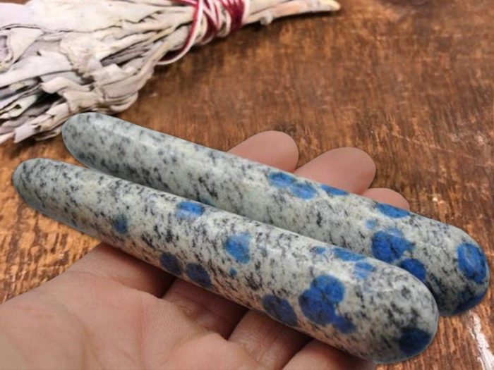 K2 Jasper Massage Wand | K2 Granite Azurite Wand l Crystal Healing Wand | Massage Wand | Soothing & Calming Massage | Handmade | 4" and 6"