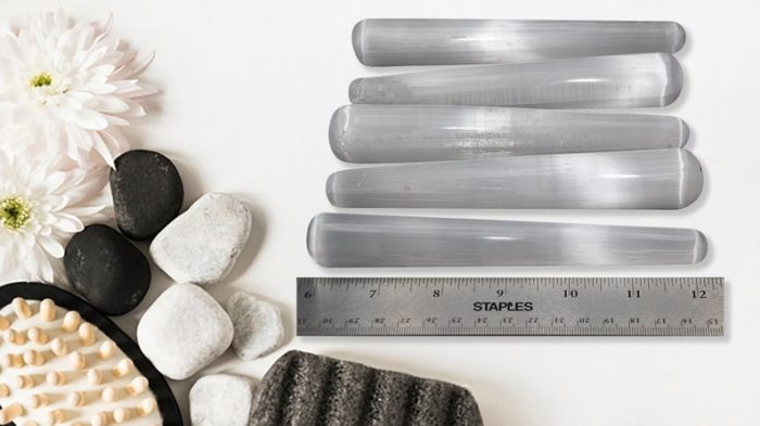 Polished Selenite Massage Wand | Soothing & Calming Massage Therapy | Spa Massage wand | Stress Reliever | Pain Reliever | Reiki | 6 inch