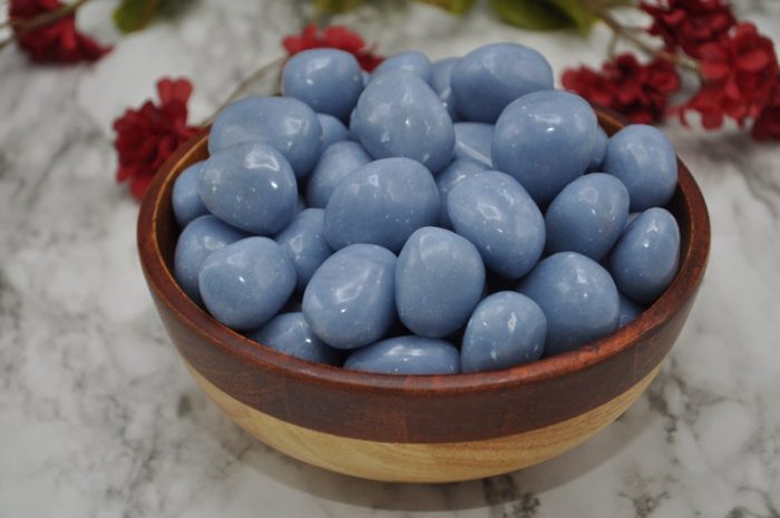 Supreme Quality Blue Angelite Tumbled Stones | Angelite Crystal | Healing Crystal | Communication with Angels | Chakra Stones | Metaphysical