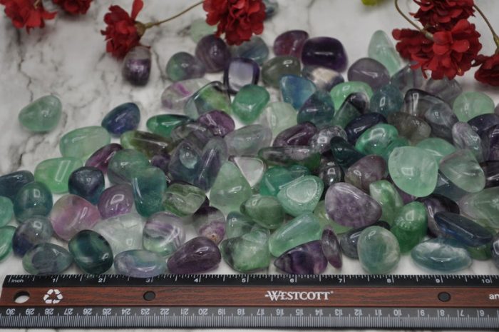 Supreme Quality of Rainbow Fluorite Tumbled Stones | Pocket Polished Gemstones | Healing Tumbled Crystals | Heart Chakra | Reiki Stone