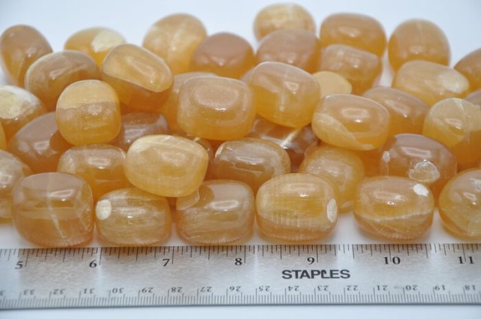 Citrine Calcite Tumbled Stones | Honey Calcite | Polished Gemstones | Healing Crystals & Stones | Meditation | Reiki