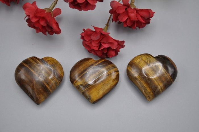 Tigers Eye Crystal Heart | Tiger Eye Crystal Stone | Tiger Eye Hand Carved Stone | Good Luck Charm Stone | Stone of Protection