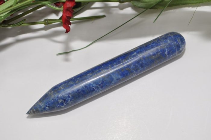 Lapis Lazuli Pencil Massage Wand | Crystal Healing Pointer | Massage Wand | Soothing & Calming | Stress Reliever | Healing Tool | 6 inch