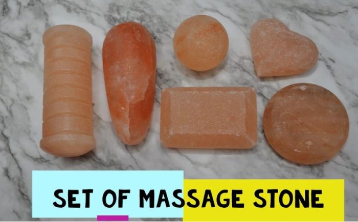 6 Pieces Complete Set of Himalayan Pink Salt Massage Stones | Healing Massage Stones | Soothing & Healing Massage Therapy | Massage Kit