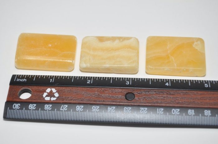 Orange Calcite Rectangular Shape Smooth Stone | Yellow Calcite Pocket Stones | Handmade Palm Stones | Chakra | Healing Gemstone