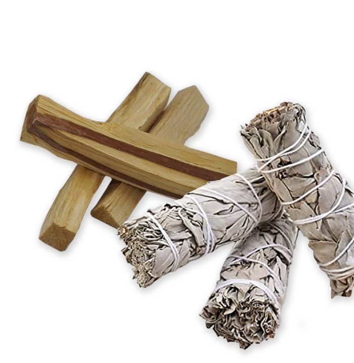 Set of 3 White Sage and 3 Palo Santo Smudge Sticks | Home Smudging | Cleanse Home and Aura | Sacred & Holy Herb | Purify Air | 4 - 5 inch