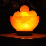 Himalayan Pink Salt Lamp Bowl with 5 Massage balls, Pure & Authentic, Dimmer Switch, Night Light, Home Decor, 6" Width