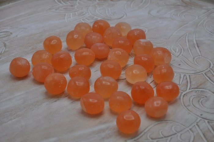 Orange Selenite Tumbled Stones | Tumbled Gemstones | Polished Tumbled Rocks | Healing Tumbled Crystals | Meditation | Reiki | Altar Crystals