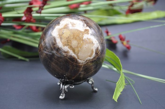 Root Beer Calcite Sphere | Chocolate Calcite Sphere | Realistic Details | Handmade | Crystal Ball | Healing Crystal | Reiki | 3 inch (70 mm)