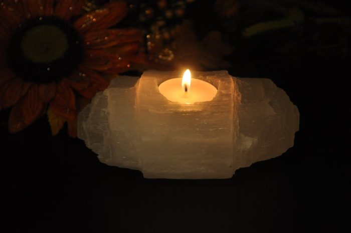 Selenite Tealight Crystal Candle Holder | Authentic and Handmade | Selenite Home Decor | Soothing & Calming Effects | Holiday Gift | 6 Inch